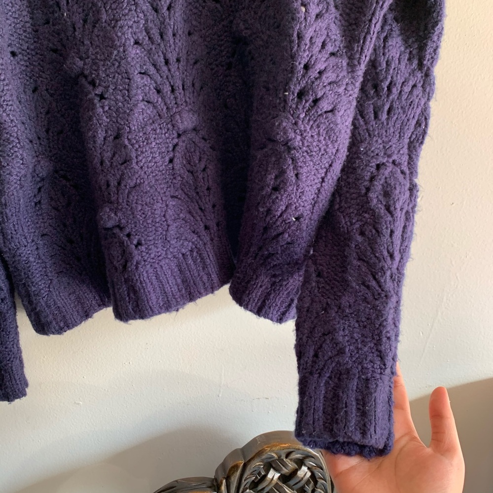 American Eagle Knit Blue Purple Oversized XXS Boyf - Picture 4 of 6